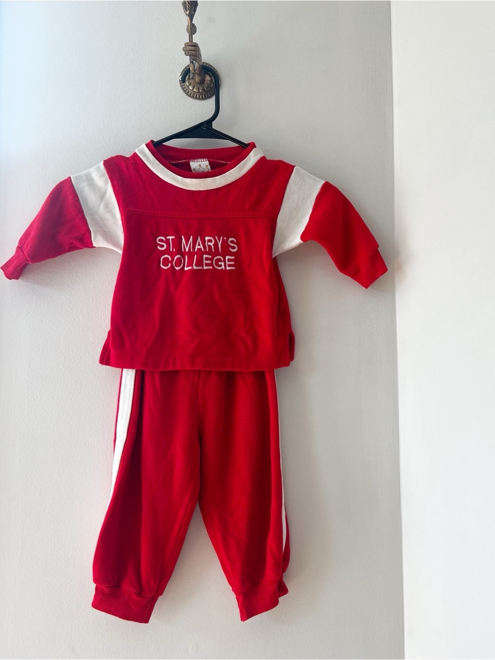 Vintage Kids Retro St. Mary's College Red Tracksuit Set | 2T | USA Made